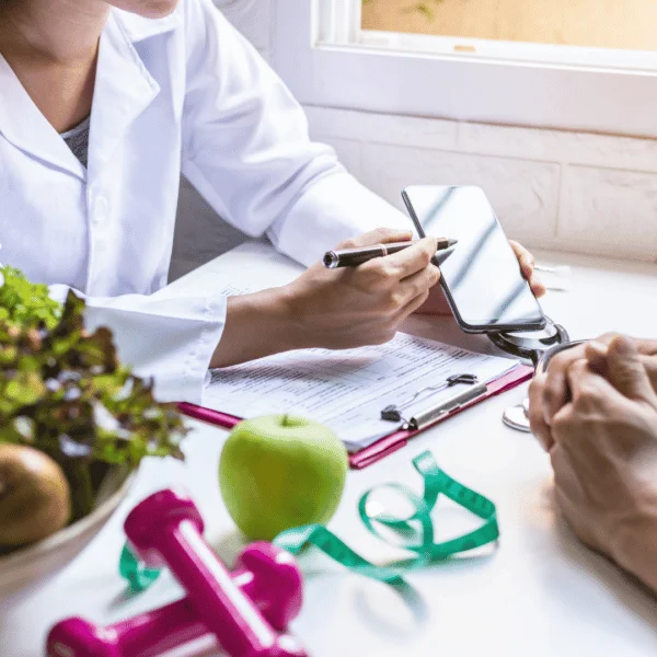 Doctor providing weight loss guidance to patient